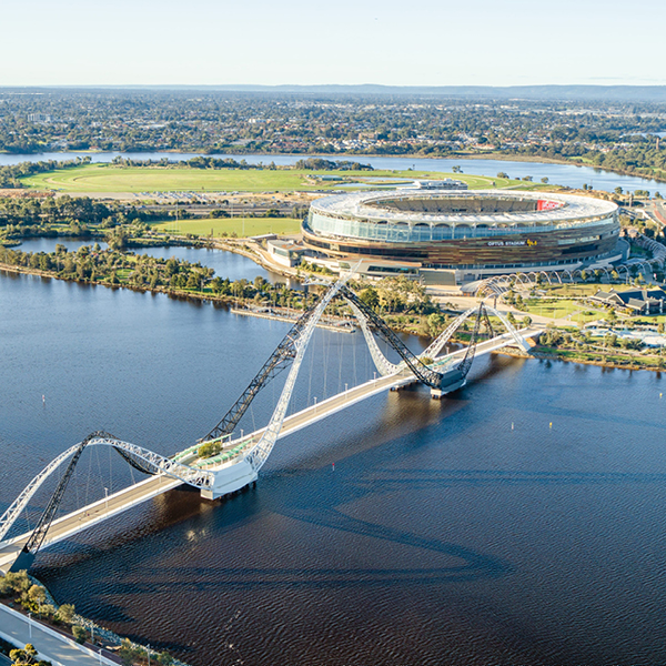 Perth Optus Stadium and Bridge