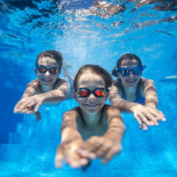 Kids swimming in pool