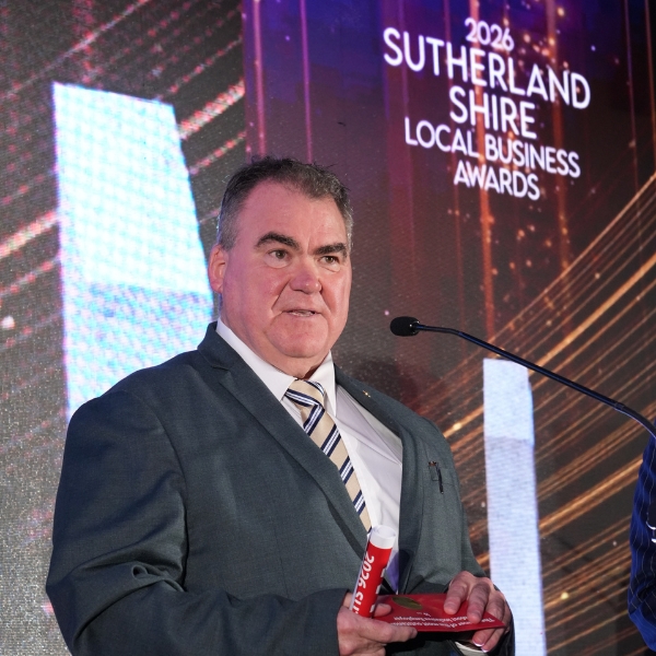 Metro Hotel Miranda general manager Stephen Nemetz accepting Local Business Award, Sutherland Shire. Metro Hotel Miranda Outstanding Most Inclusive Employer 2026